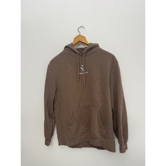 H&M Other - H&M Mens Brown Tranquility Angel Graphic Hoodie Regular Fit Sweatshirt Size M